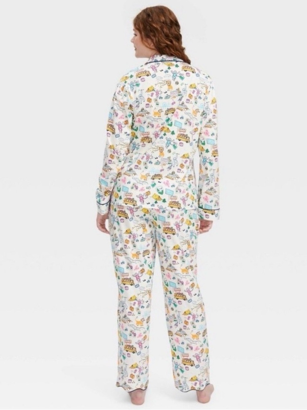 Roller Rabbit Target Pajama Set NWT Roadtrip Print Cotton Long XL - Picture 3 of 5